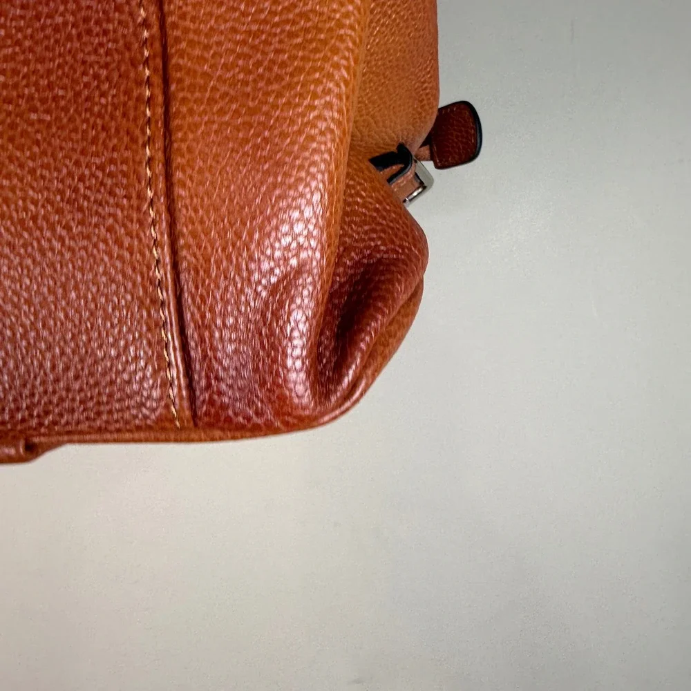 S-Zone Ombre Cognac Brown Pebbled Leather Hobo Shoulder Bag